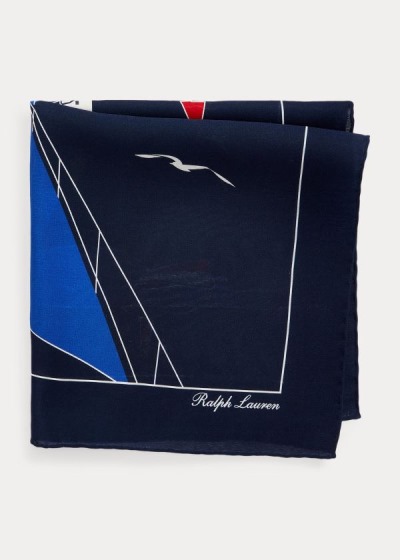 Lenço Quadrado Ralph Lauren Lighthouse Silk Pocket Homem 73609-OEKW